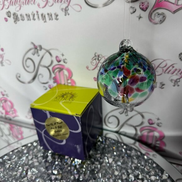 Kitras art glass hand made blown glass ornament tree of love hanging friendship - Picture 16 of 16